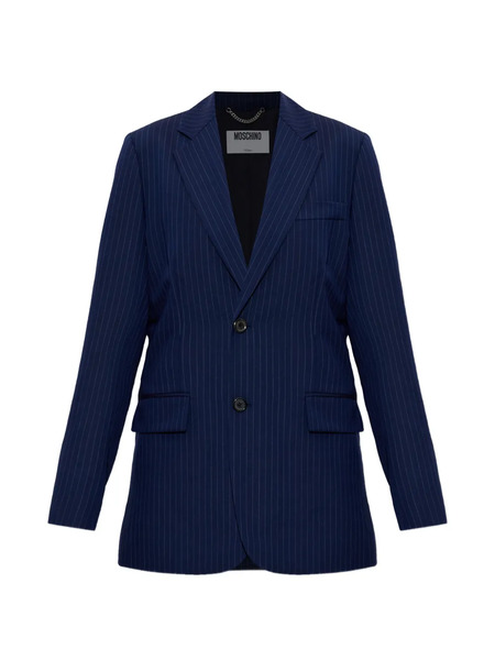  Moschino Pinstripe Button Jacket - Blue 