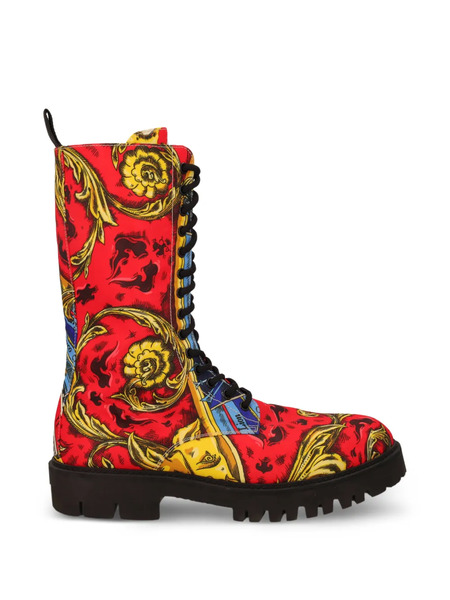  Moschino Pre-owned Anfibi Zodiaco Lace-up Ankle Boots - Red 