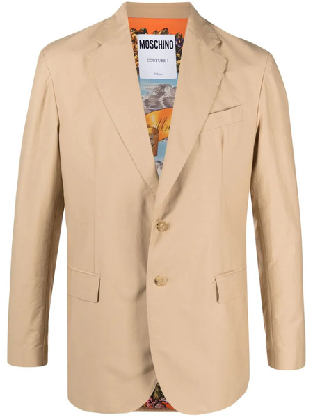  Moschino Single-breasted Cotton-blend Blazer - Neutrals 