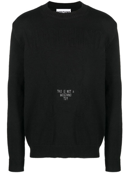  Moschino Slogan-intarsia Sweater - Black 