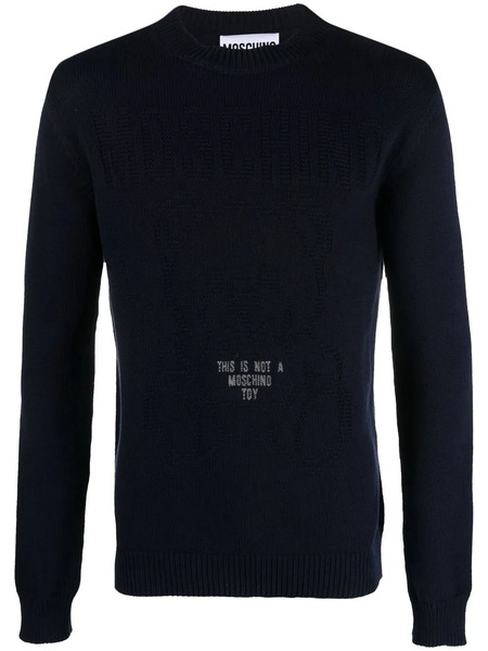  Moschino Slogan-intarsia Sweater - Blue 