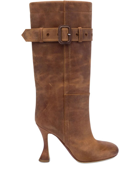  Moschino Suede Biker Boots - Brown 