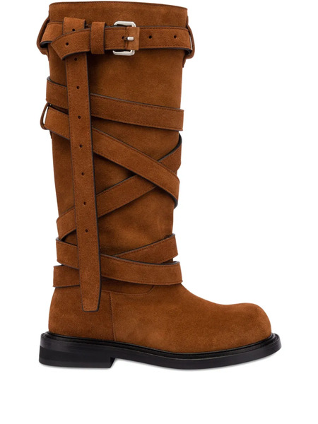  Moschino Suede Biker Boots - Brown 