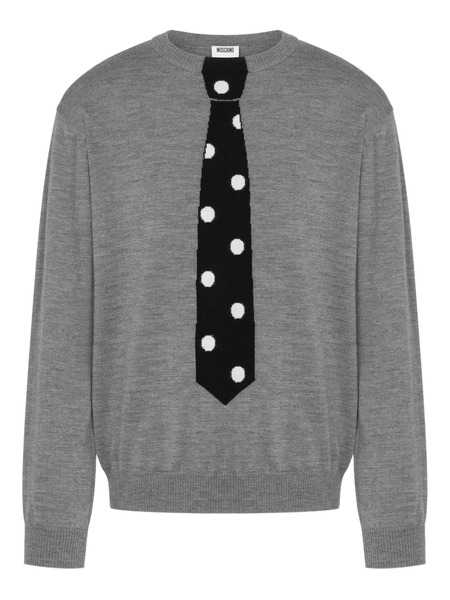  Moschino Tie Polka-dot Sweater - Grey 