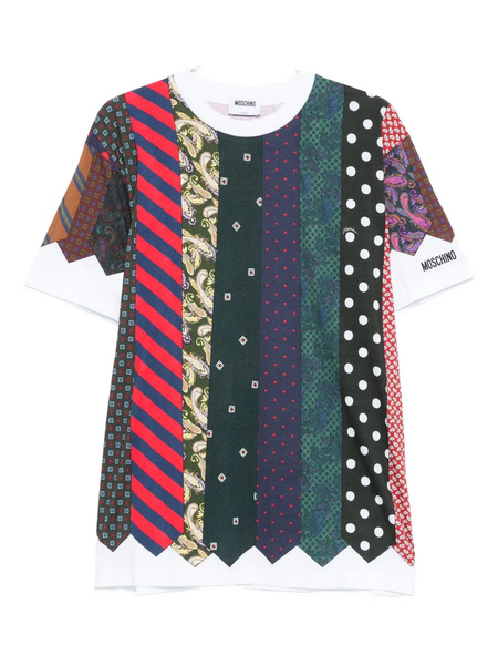  Moschino Tie-print Patchwork T-shirt - Blue 