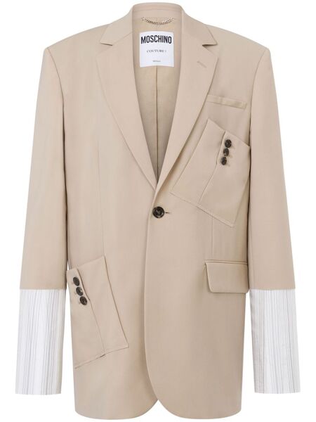  Moschino Virgin Wool Blazer - Neutrals 
