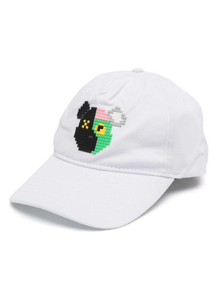  Mostly Heard Rarely Seen 8-bit 2 Face Bear Baseball Cap - White 