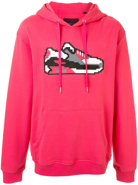  Mostly Heard Rarely Seen 8-bit Low-poly Sneaker Hoodie - Red 
