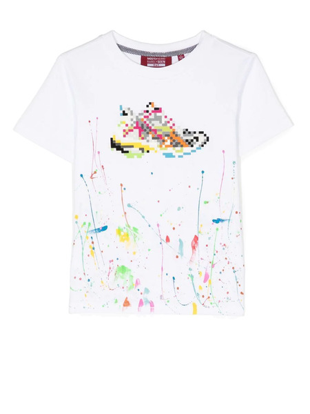  Mostly Heard Rarely Seen 8-bit Mini Multi Neon Runner T-shirt - White 