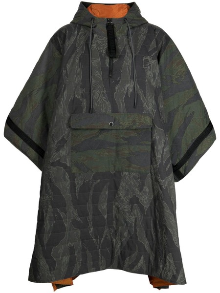  Mostly Heard Rarely Seen Camouflage-pattern Quilted Hooded Poncho - Green 