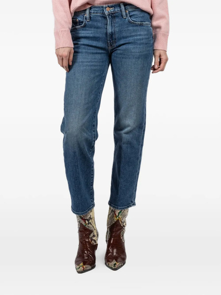  Mother Zip Cropped Jeans - Blue 