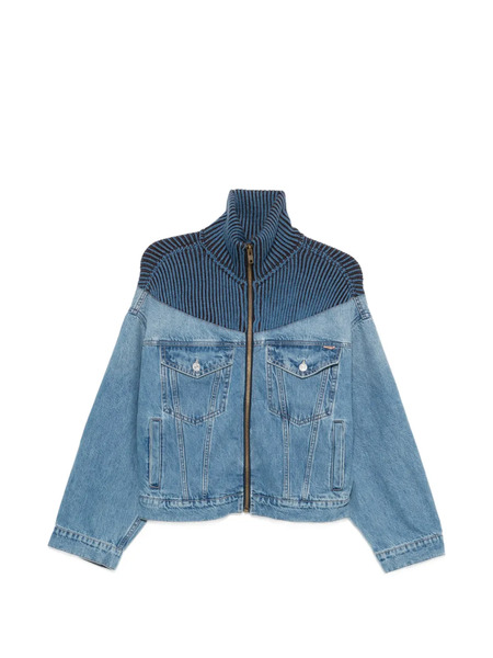  Mother Zip Striped Jacket - Blue 