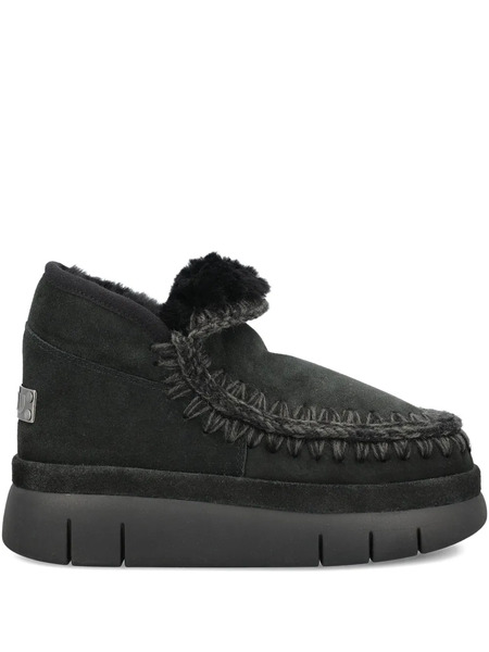  Mou Bounce Braided-trim Shearling Ankle Boots - Black 