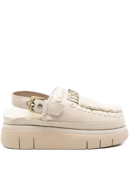  Mou Bounce Slingback Platform Mules - Neutrals 