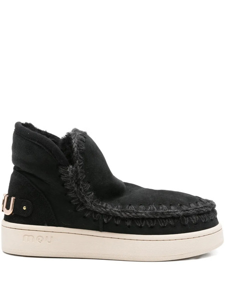  Mou Braided-trim Suede Boots - Black 