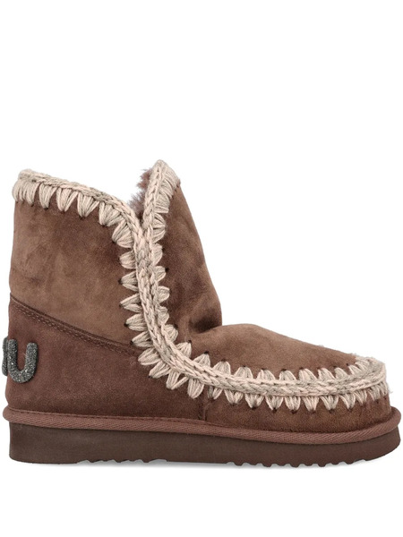  Mou Crochet-trim Boots - Brown 