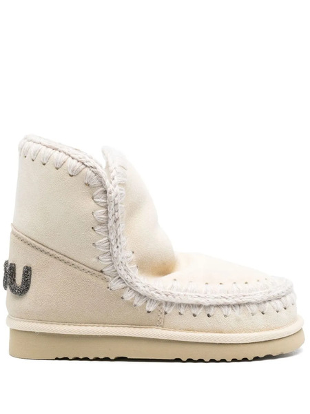  Mou Eskimo 18 Glitter Logo Ankle Boots - Neutrals 