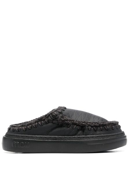  Mou Eskimo Leather Slippers - Black 