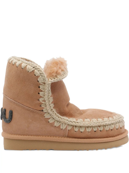 Mou Eskimo 18 Suede Appliqué Boots - Neutrals 