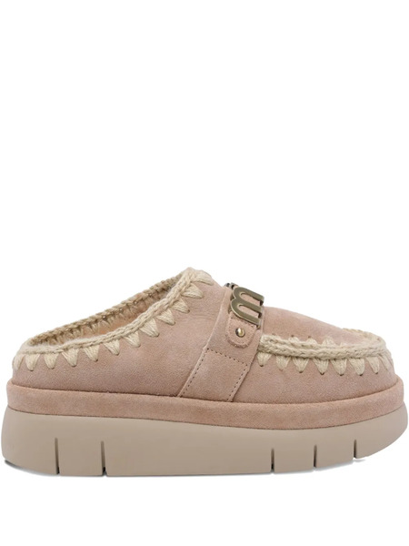 Mou Logo-plaque Platform Mules - Neutrals 
