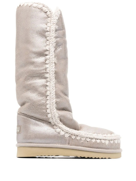  Mou Metallic Leather Boots - Neutrals 