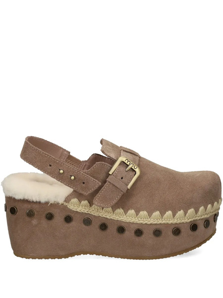 Mou 67mm Stud-embellished Mules - Neutrals 