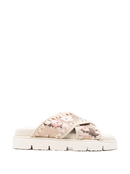  Mou Sequin-embellished Sandals - Neutrals 