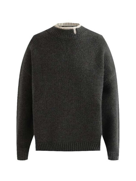  Moustache High-neck Sweater - Grey 