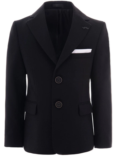  Moustache Peak-lapel Twill Blazer - Black 
