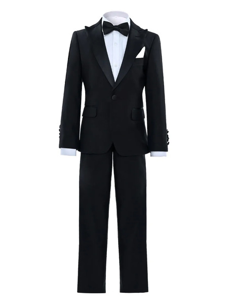  Moustache Peak-lapels Suit - Black 