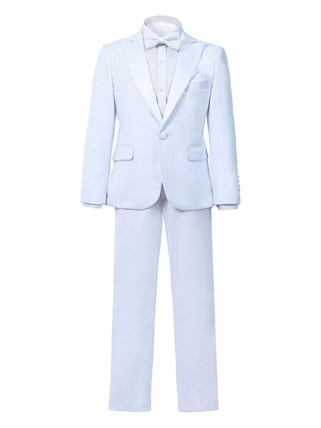  Moustache Peak-lapels Suit - White 