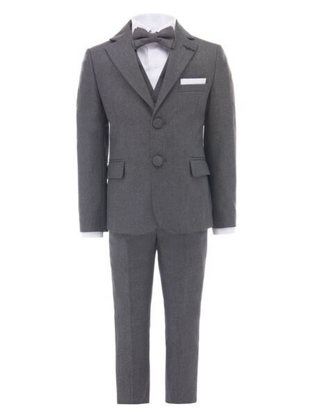  Moustache Peak-lapels Three-piece Suit - Grey 