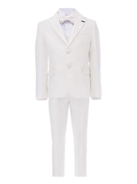  Moustache Peak-lapels Three-piece Suit - White 