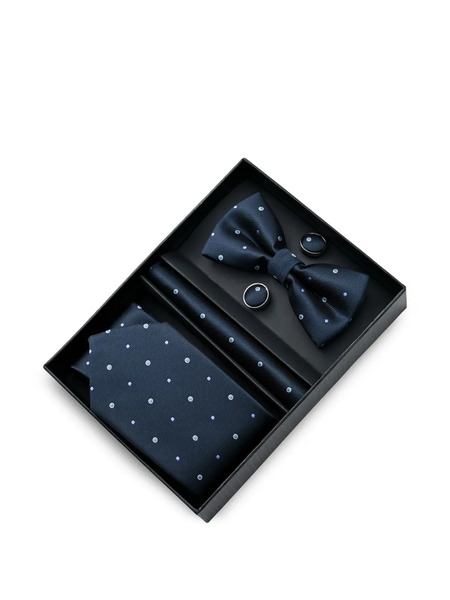  Moustache Polka-dot Accessory Set - Blue 
