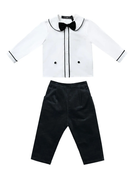  Moustache Side-pocket Trouser Set - Blue 