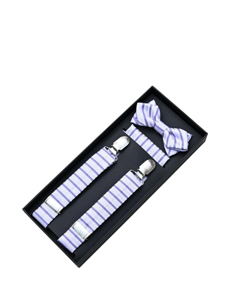  Moustache Striped Accessory Set - Purple 