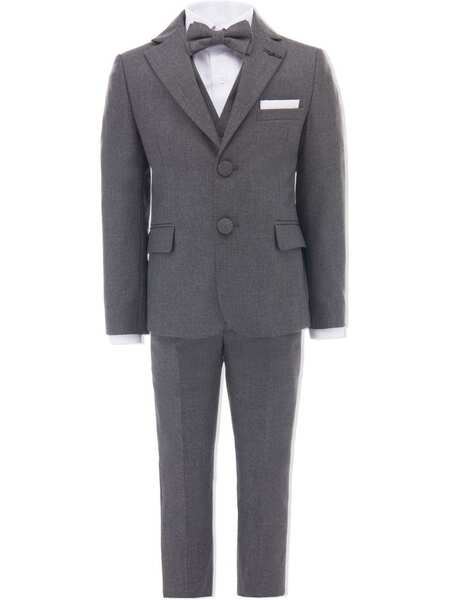  Moustache Tuxedo Four-piece Suit - Grey 