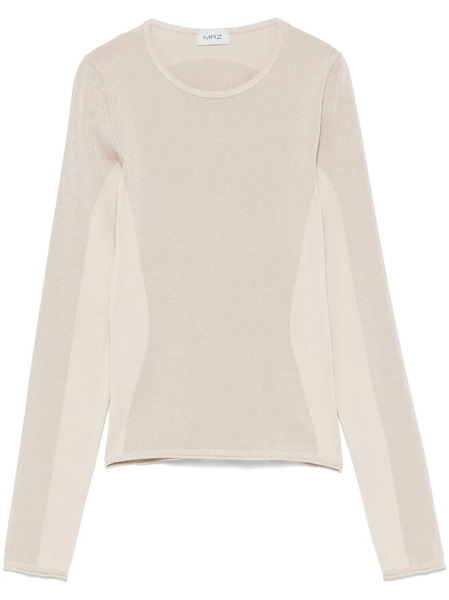  Mrz Lamé-detailed Top - Neutrals 