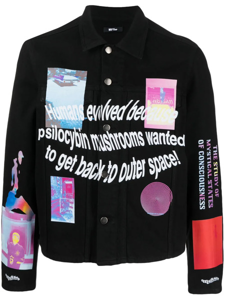  Msftsrep Graphic-print Denim Jacket - Black 