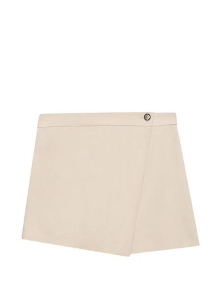  Msgm Button Asymmetric Shorts - Neutrals 