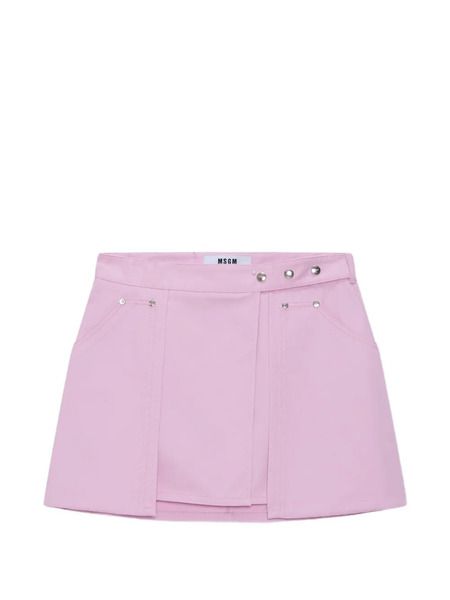  Msgm Button Trim Mini Skirt - Pink 