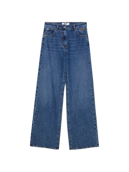  Msgm Buttoned Wide-leg Jeans - Blue 
