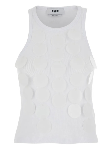  Msgm Chainmail-effect Tank Top - White 