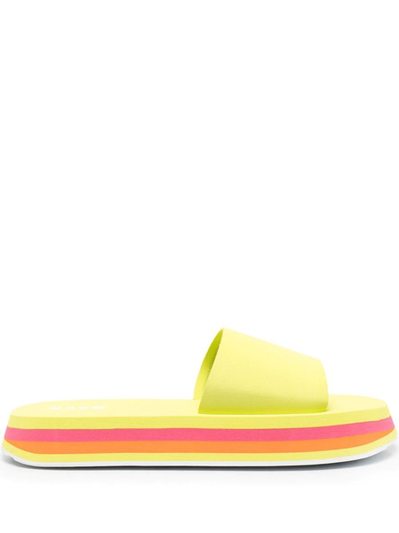  Msgm Chunky Flat Slides - Green 
