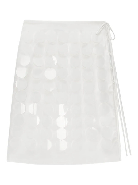  Msgm Circle-appliqué Wrap Mini Skirt - White 