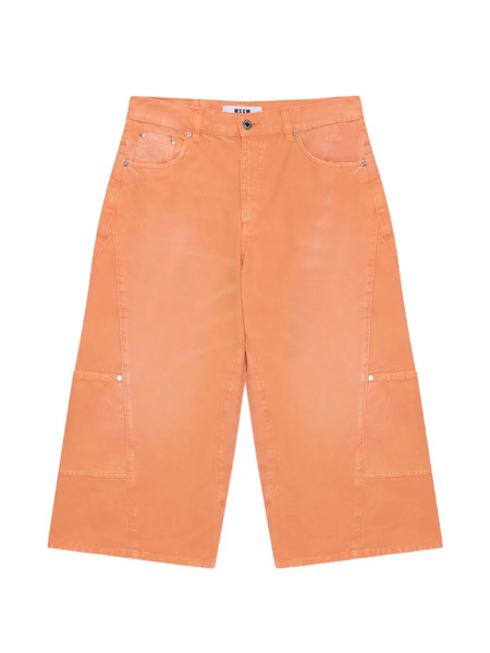  Msgm Crop Cargo Jeans - Orange 
