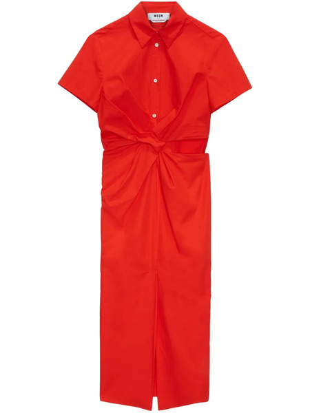  Msgm Cut-out Shirtdress - Red 