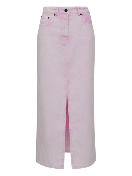  Msgm Denim Slit Maxi Skirt - Pink 