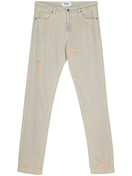  Msgm Distressed Straight-leg Jeans - Blue 