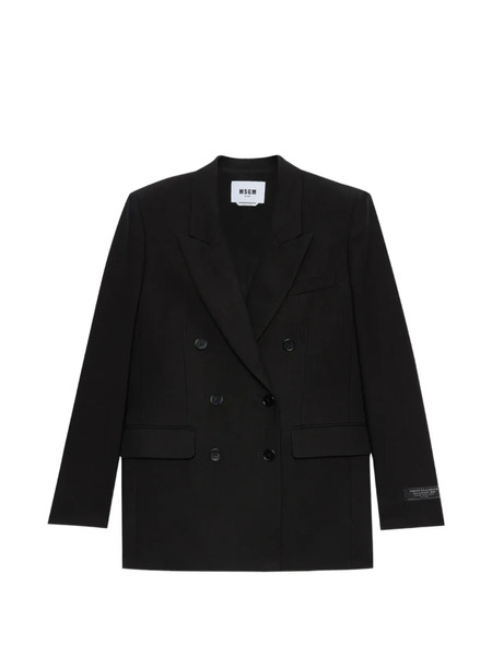  Msgm Double-breasted Blazer - Black 